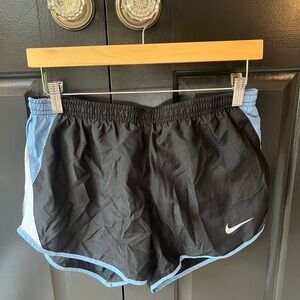 Nike Women's Black Shorts with Blue Trim